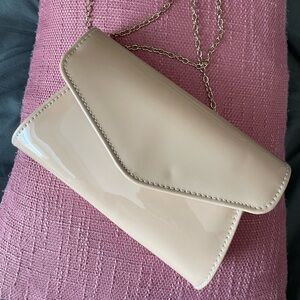 Elegant Cream Patent Leather Clutch
